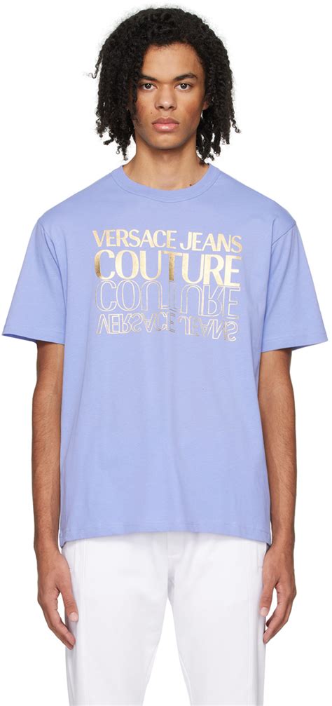 versace jeans couture t shirt blue|Versace Jeans Couture outlet.